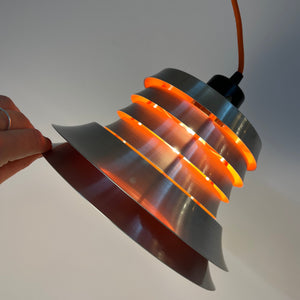 Lamellenlampe silber orange von Carl Thore für Granhaga