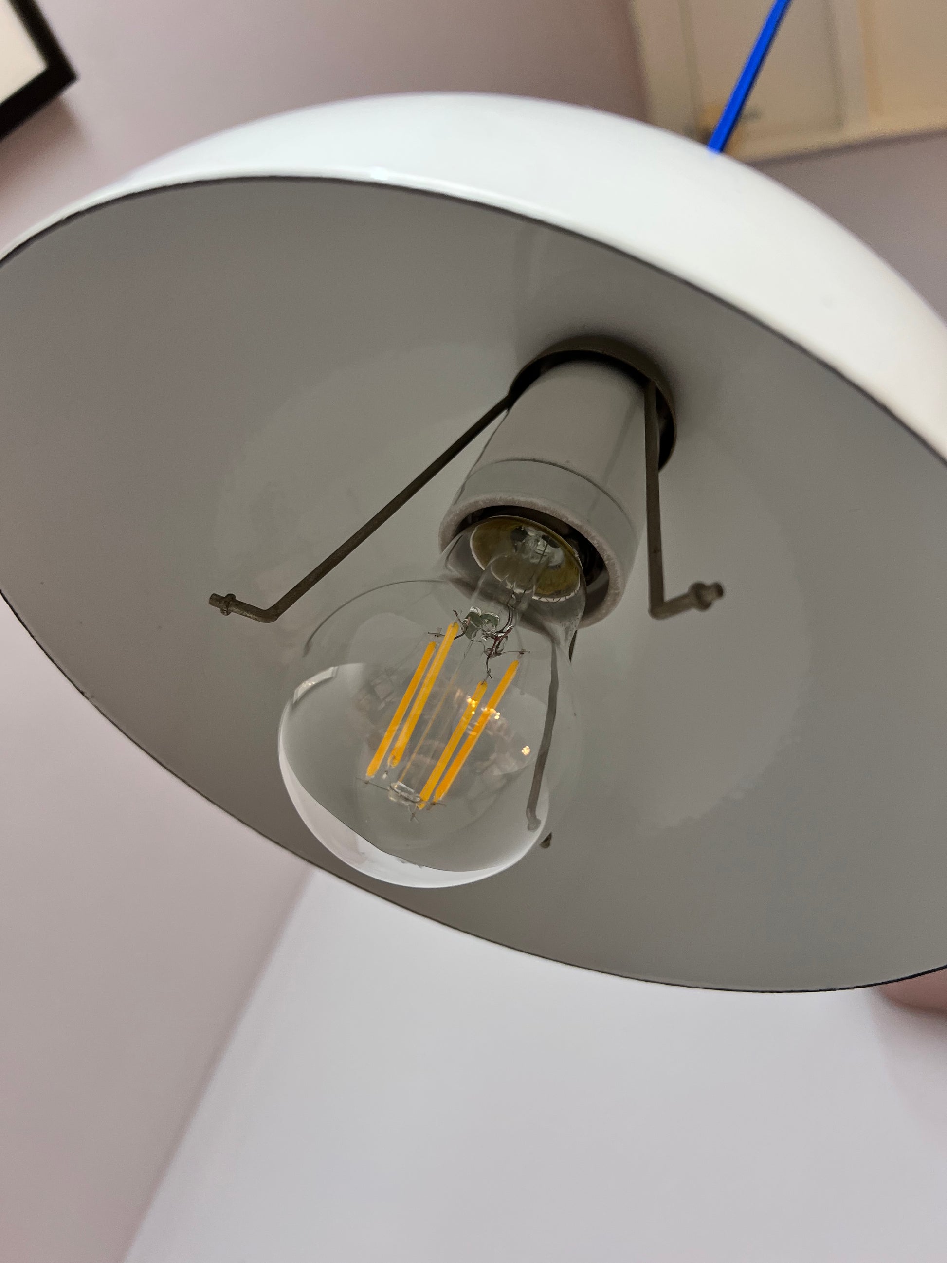 Hängelampe Flowerpot weiß Emaille von Verner Panton für Louis Poulsen