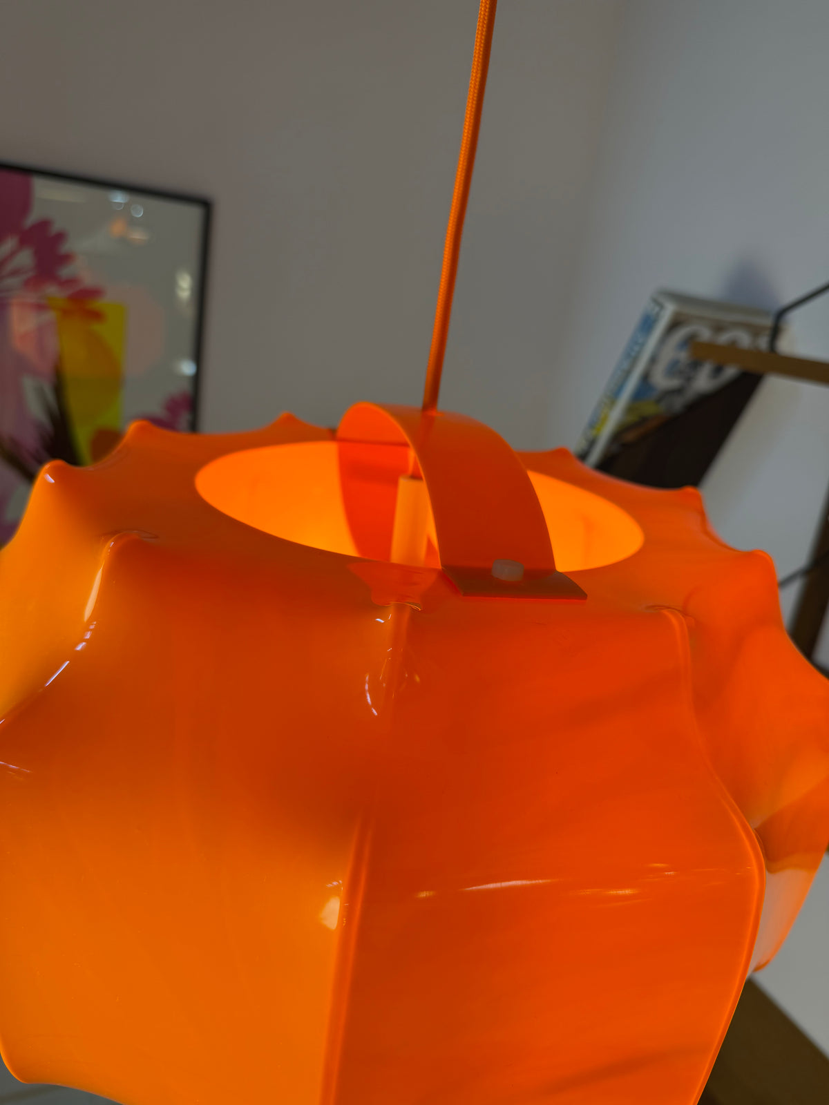 Hängelampe orange mit orangem Kabel von Ilka Plast