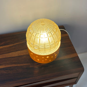 Tischlampe orange weiß von Gerold Porzellan Bavaria