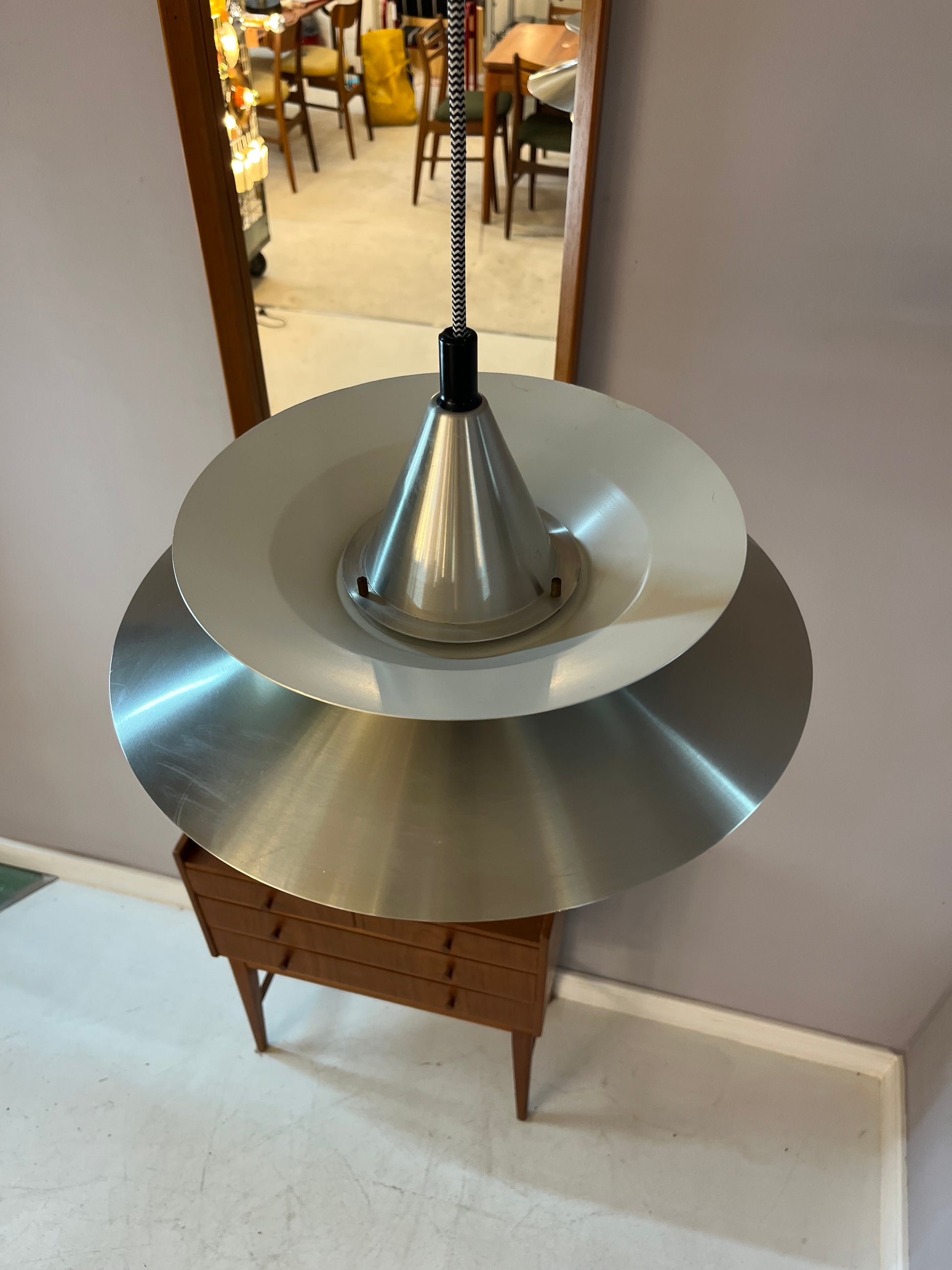 Lamellenlampe silber aus Dänemark