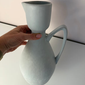 Set: Vase und Karaffe mintgrün weiß Keramik aus Westdeutschland