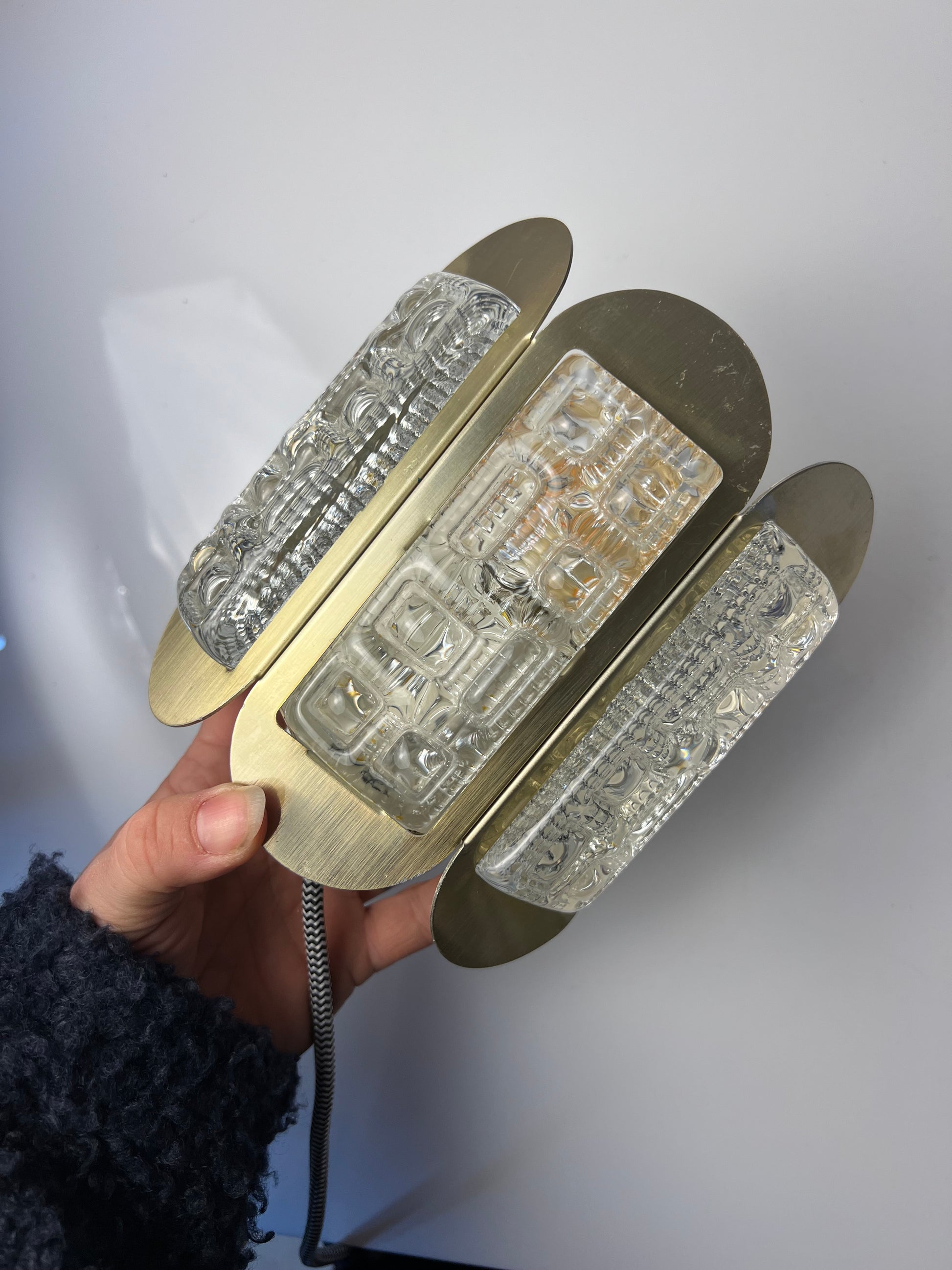 Wandlampe Messing Glas von Vitrika