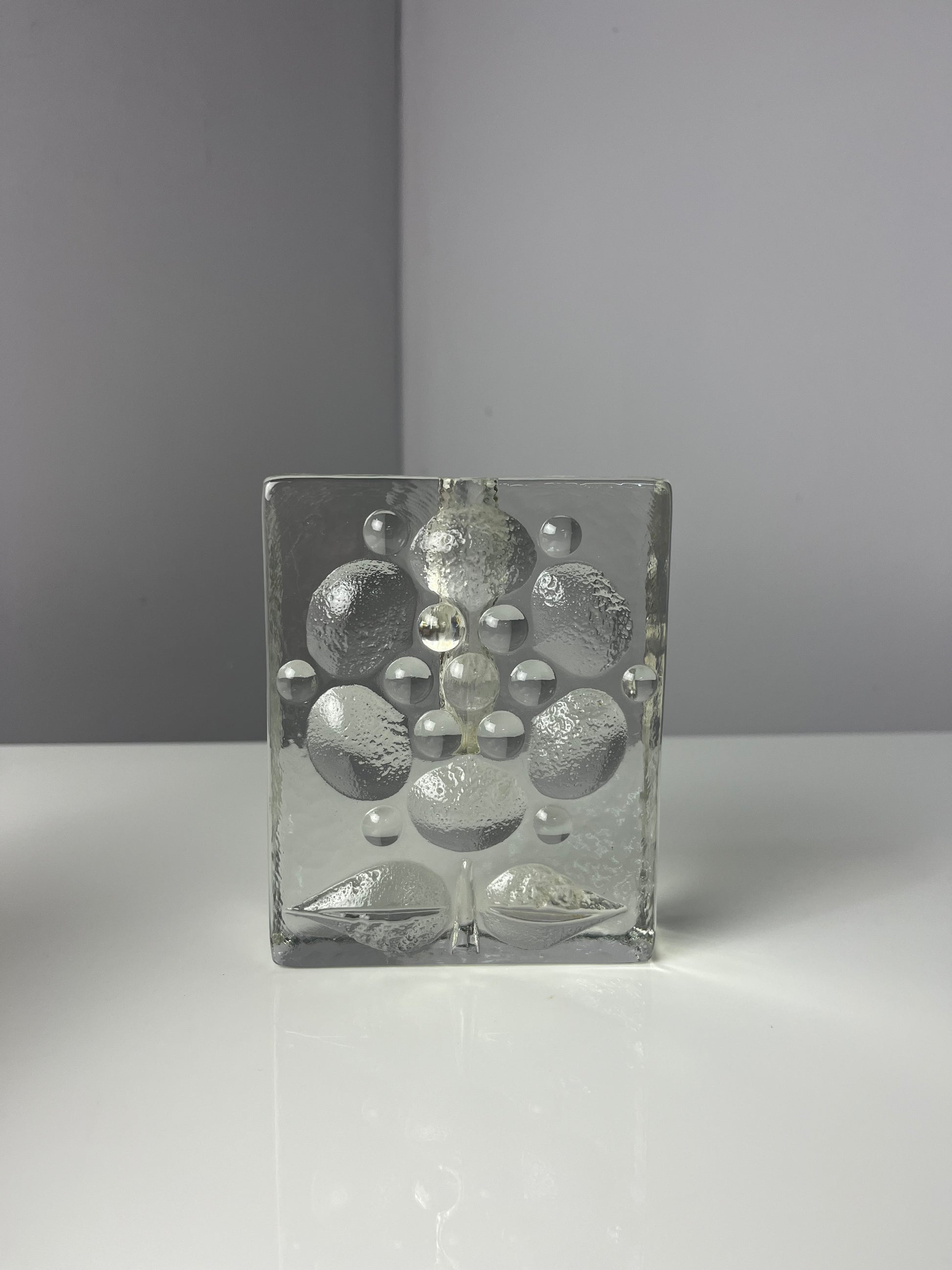 Solifleur Vase mit floralem Muster von Heiner Düsterhaus für Walther Glas
