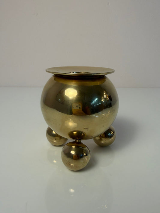 Kugel Kerzenständer Messing aus Dänemark