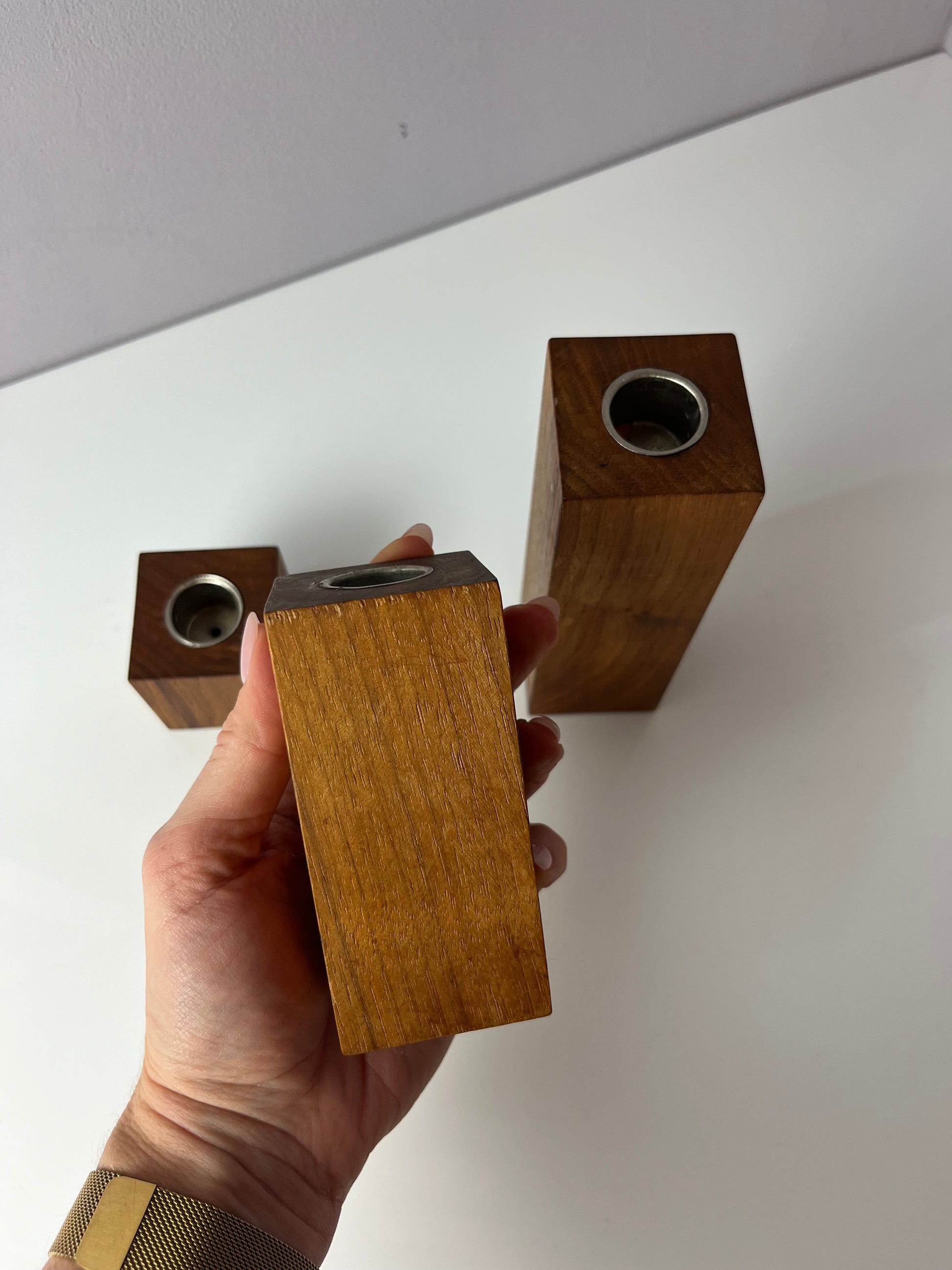 Set: Trio Kerzenständer Teak