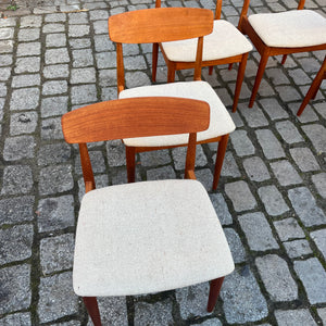 Set: 6x Polsterstuhl beige Teak von Casala