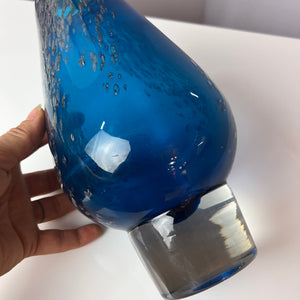 Vase blau Glas von von Heinrich Löffelhardt für Schott Zwiesel