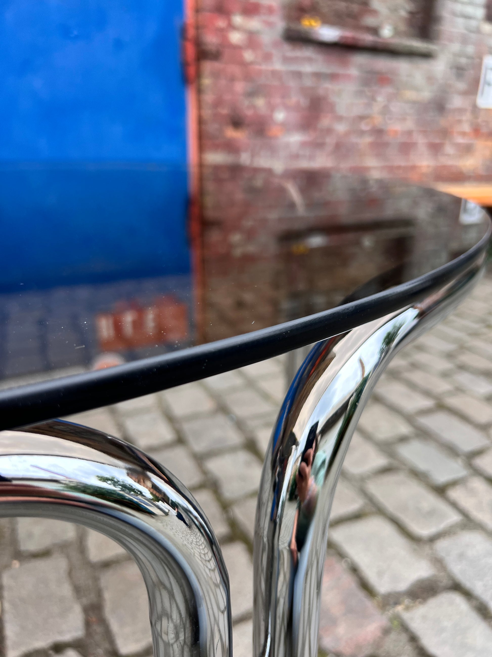 Runder Esstisch Rauchglas Chrom Ø 104,5 cm