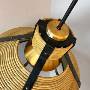 Hängelampe Rattan Kupfer von Doria Leuchten