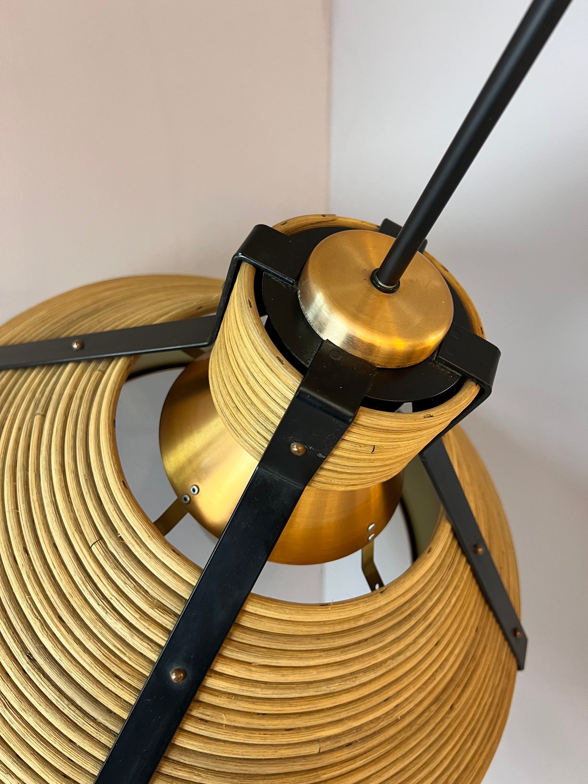 Hängelampe Rattan Kupfer von Doria Leuchten