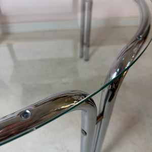 Runder Couchtisch Glas & Chrom