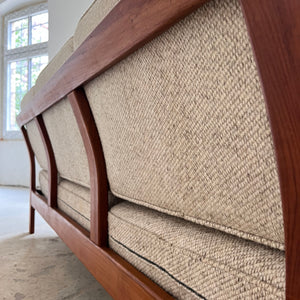 3-Sitzer Sofa Teak & Wolle aus Dänemark
