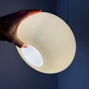 Hängelampe weiß Glas Chrom mit Stab