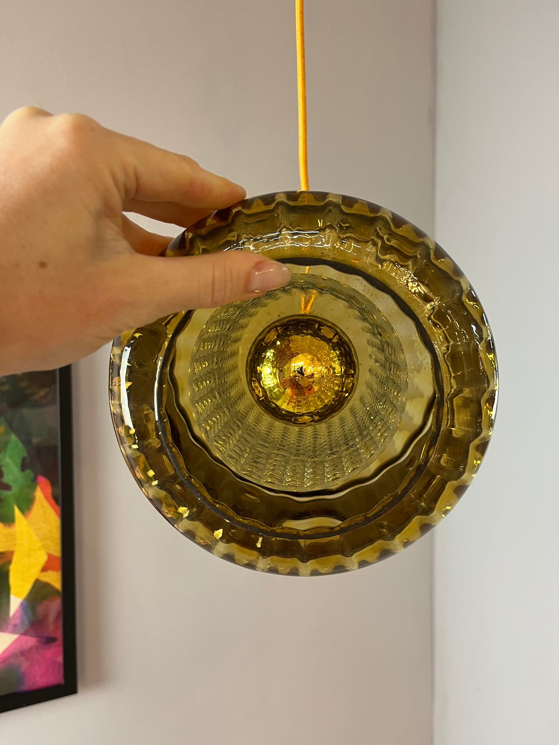 Hängelampe Kupfer Glas von Nanny Still für Raak