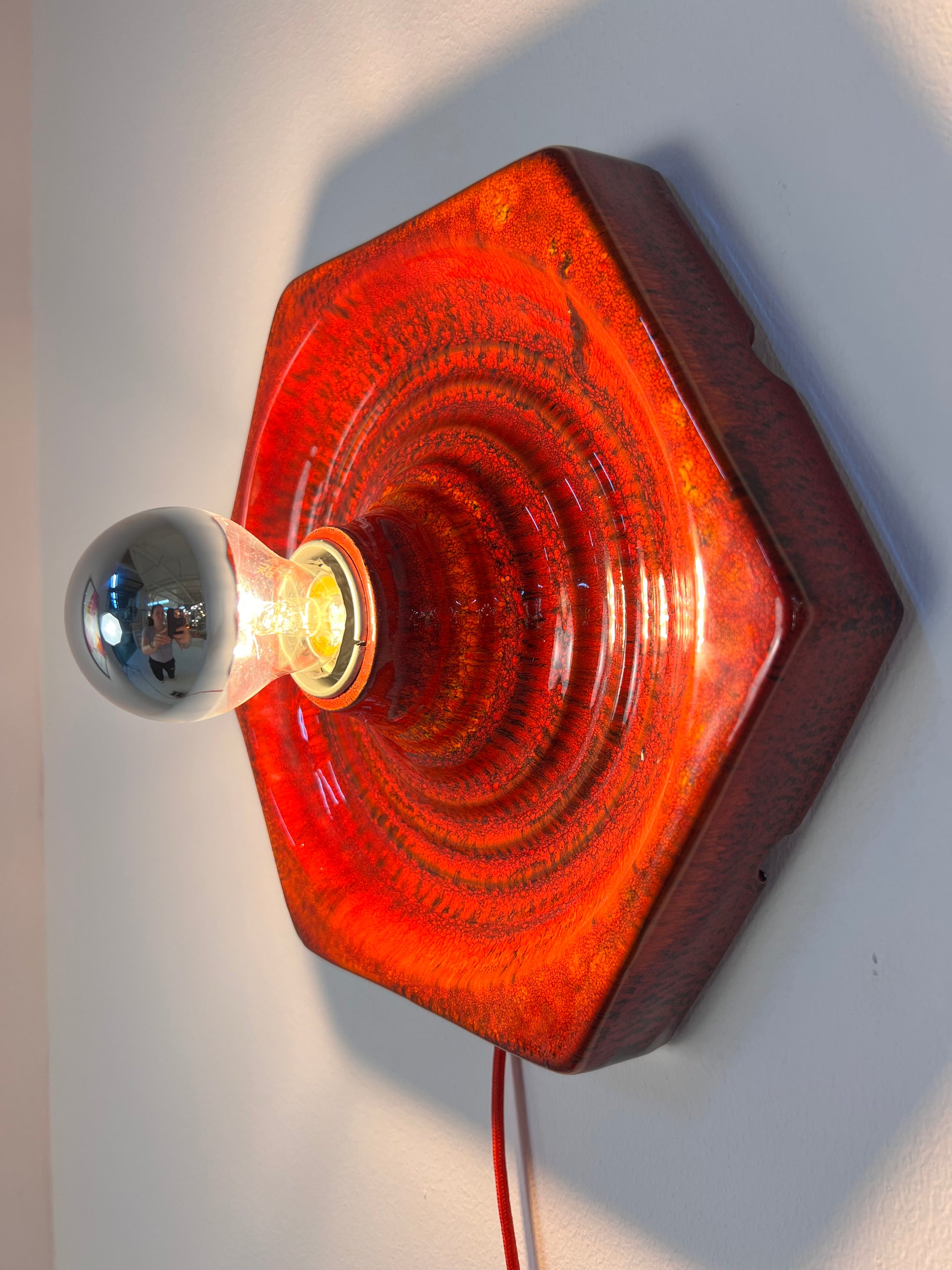 Wandlampe rot Keramik von Hustadt Leuchten