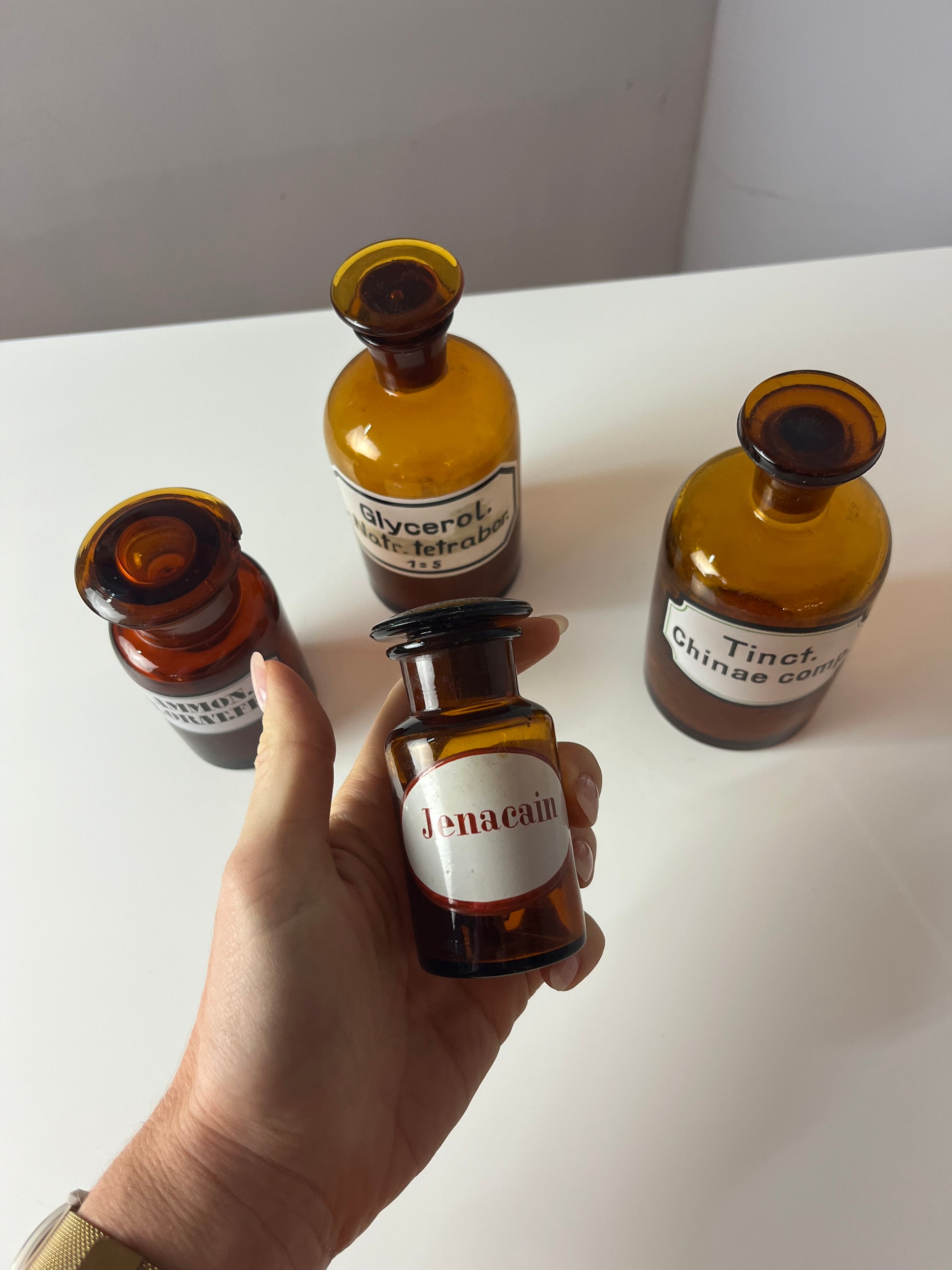 Set: 4x Apothekerglas braun