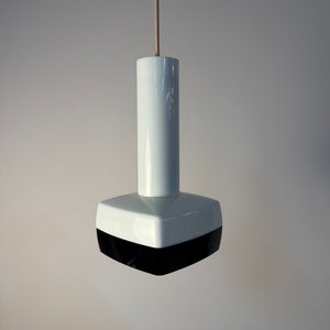 Hängelampe schwarz weiß von Bent Karlby für Schrøder-Kemi