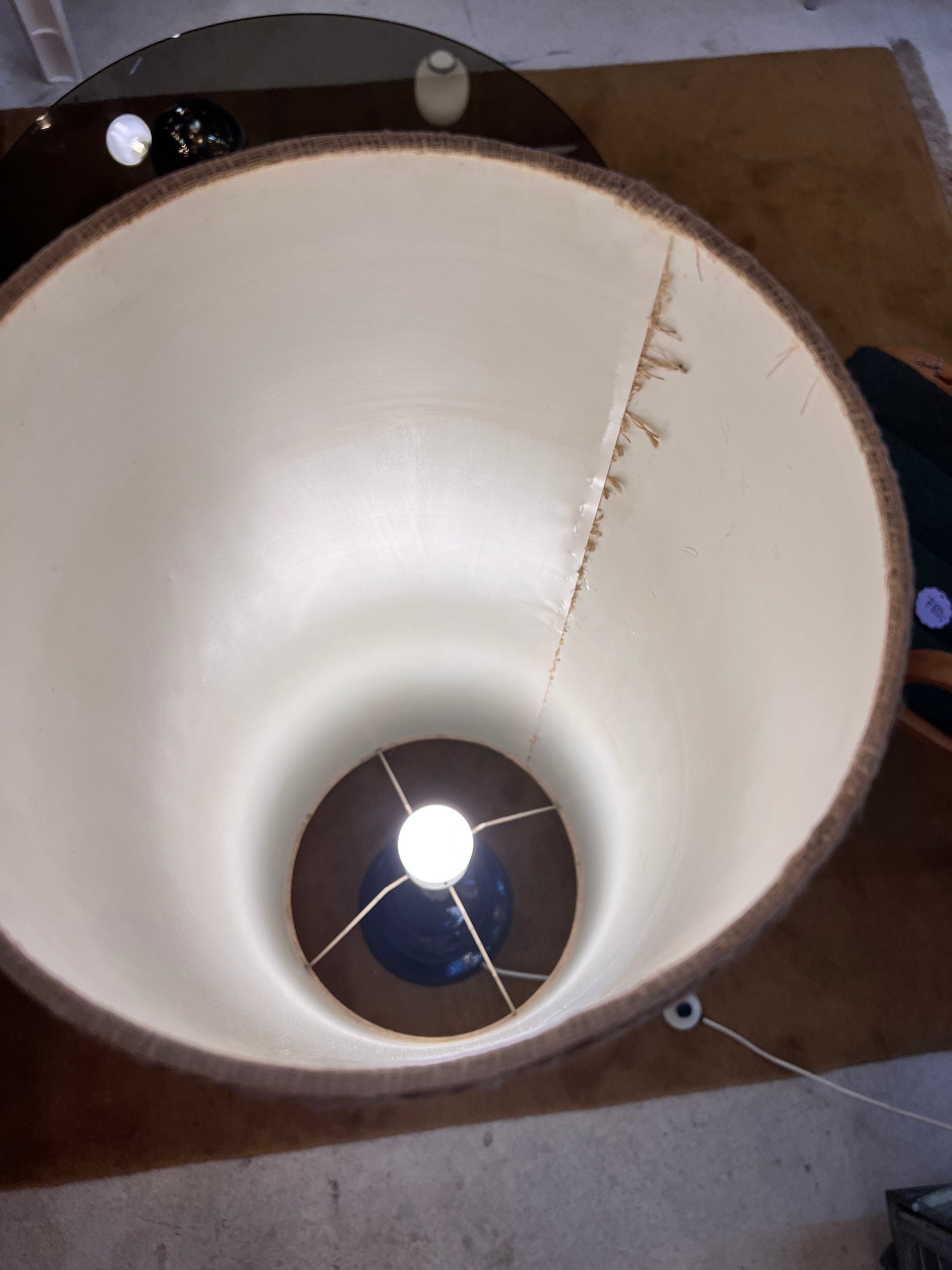 Stehlampe dunkelbraun beige Keramik von EEA Leuchten