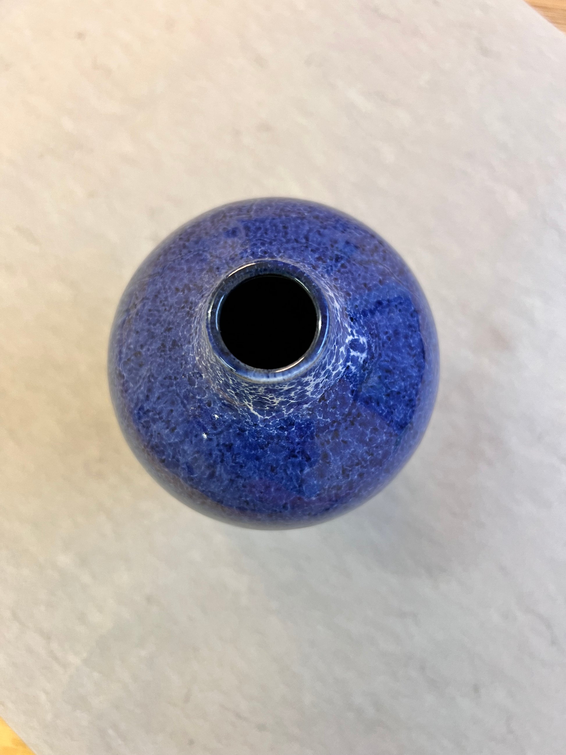 Vase blau Keramik von VEB Töpferhof Römhild DDR