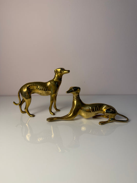 Set: 2 Windhunde Messing aus Dänemark