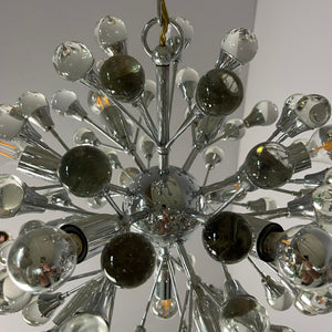 Sputnik Kronleuchter Chrom Glas aus Italien