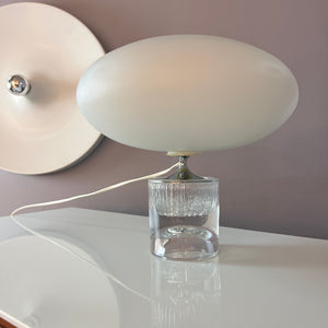 Tischlampe weiß Glas von Daum Nancy
