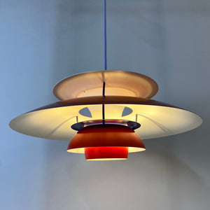 Lamellenlampe PH5 rot von Poul Henningsen für Louis Poulsen