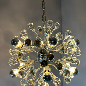 Sputnik Kronleuchter Chrom Glas aus Italien