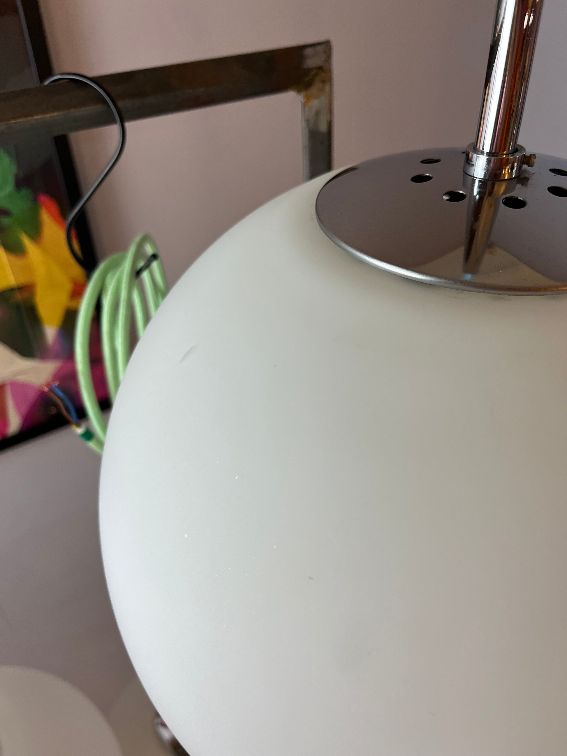 Kugellampe weiß Chrom von Glashütte Limburg