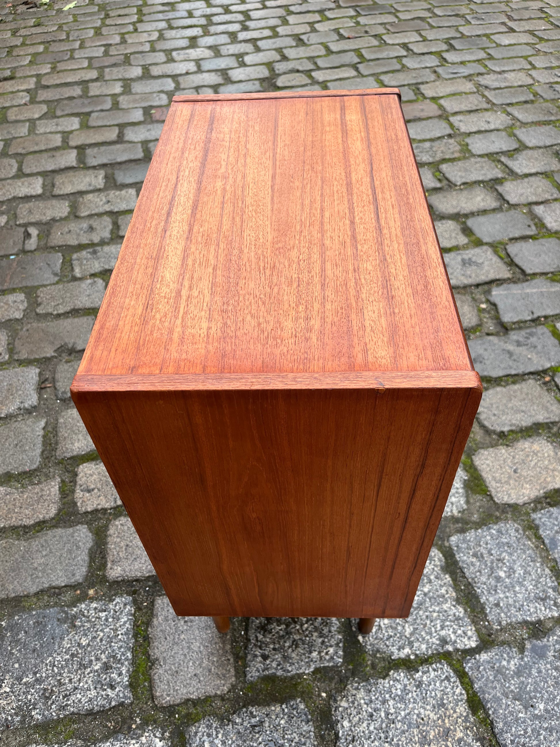 Schalplatten Regal Teak mit Schublade