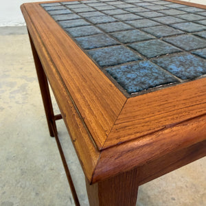 Beistelltisch Teak & blaue Fliesen aus Dänemark