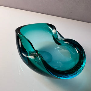 Aschenbecher blau Glas aus Dänemark