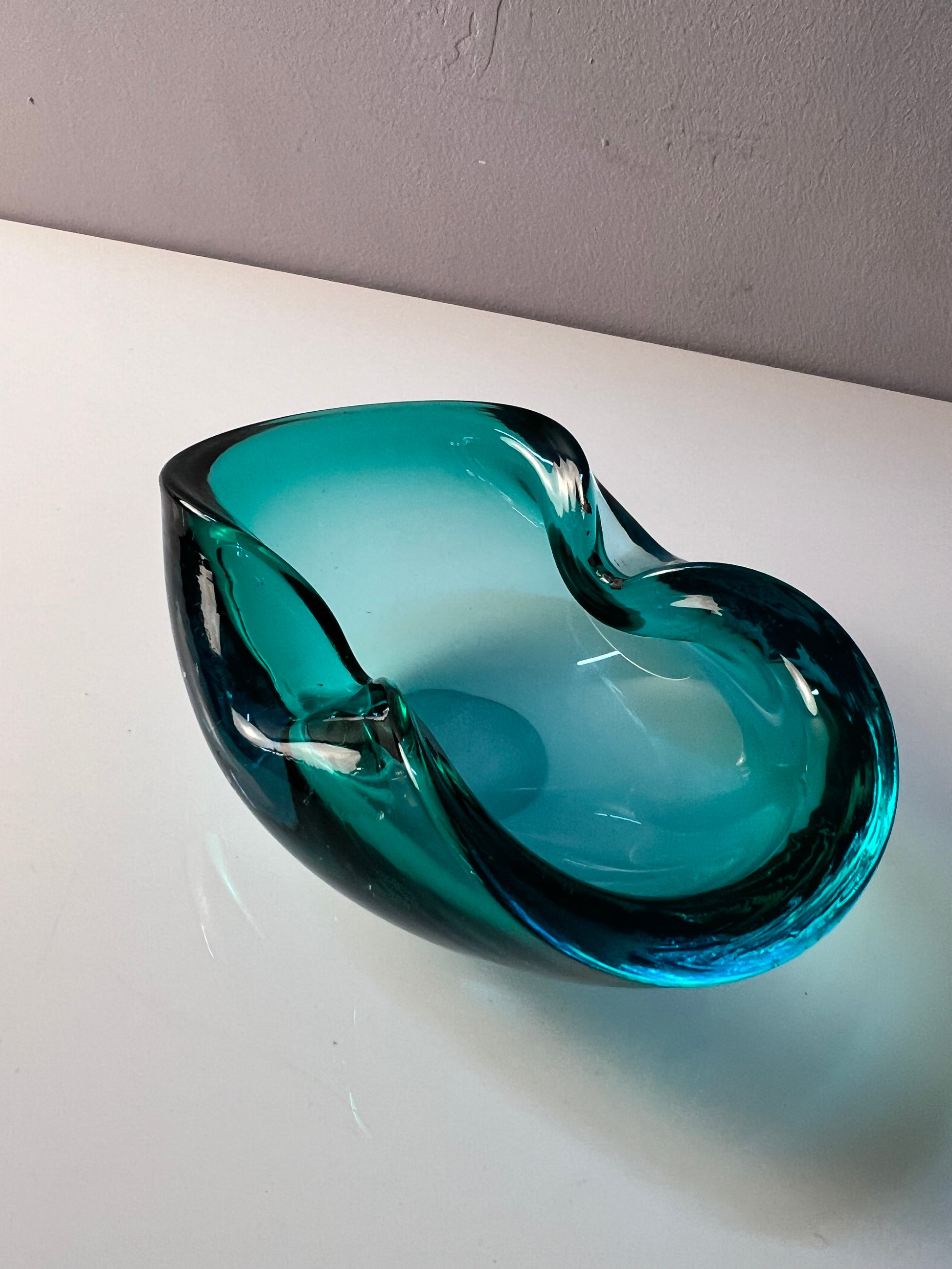 Aschenbecher blau Glas aus Dänemark
