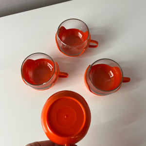 Set: 4x Glasbecher orange