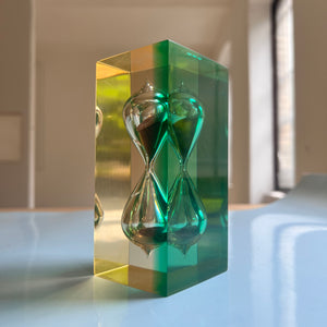 Sanduhr grün gelb 70er