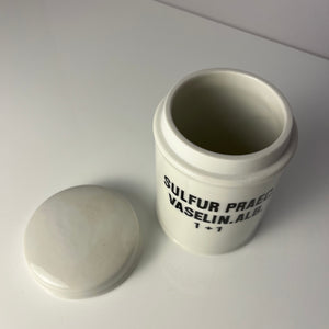 Apothekerdose Sulfur Praec. Vaselin. Alb. weiß Porzellan