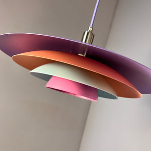 Lamellenlampe neu lackiert flieder peach pink aus Dänemark