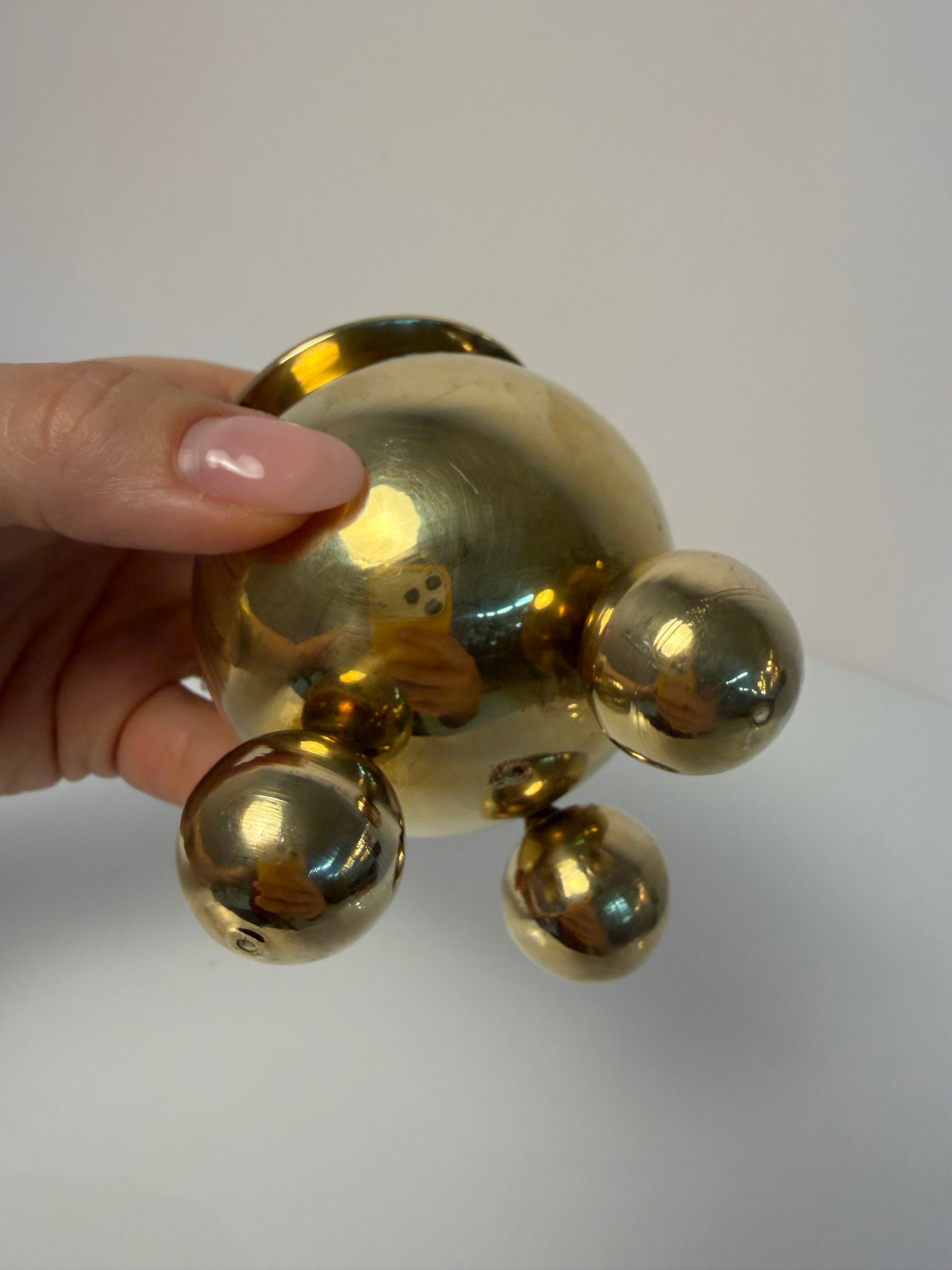 Kugel Kerzenständer Messing aus Dänemark