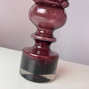 Antik Vase Pompadour weinrot von Nanny Still für Riihimäen Lasi