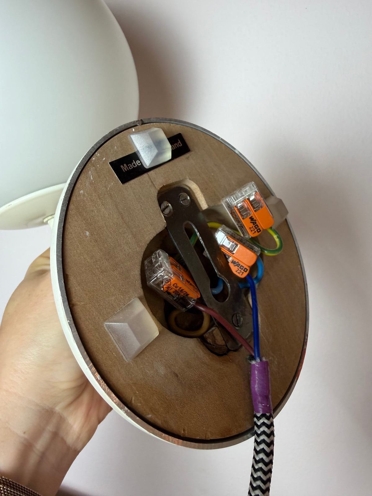 Wandlampe weiß Opalglas von Max Bill für Temde