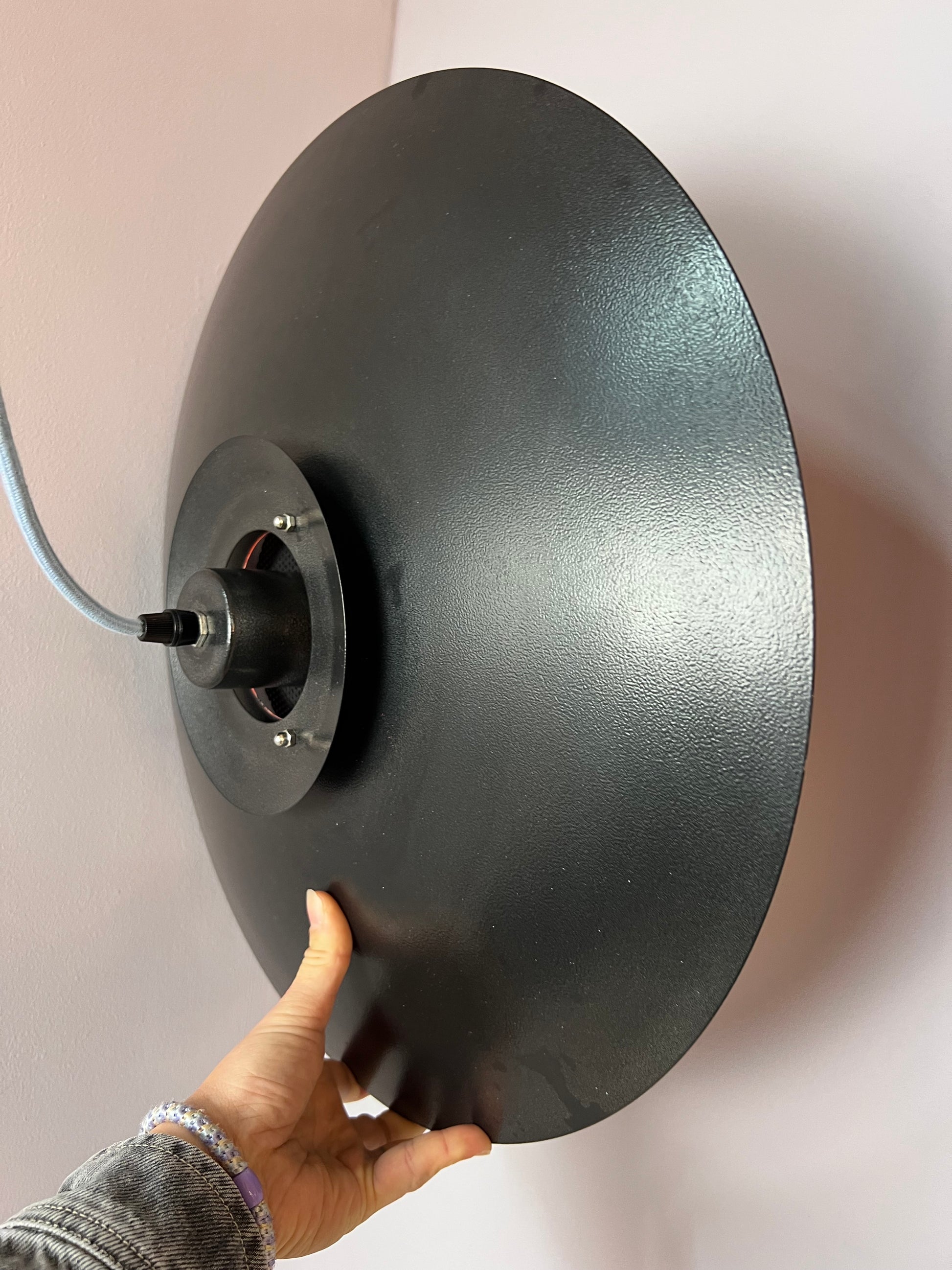 Lamellenlampe neu lackiert orange schwarz