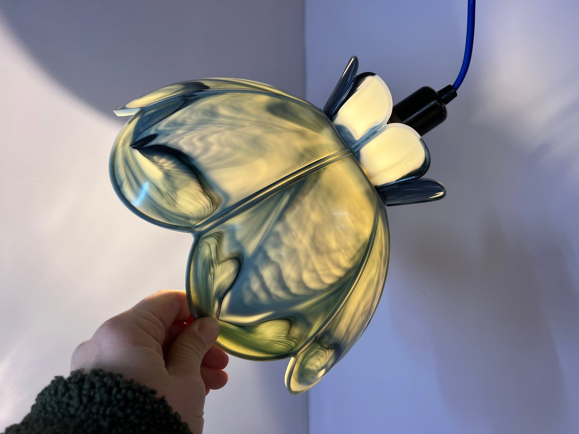 Hängelampe marmorierte Blume Kunststoff aus Dänemark