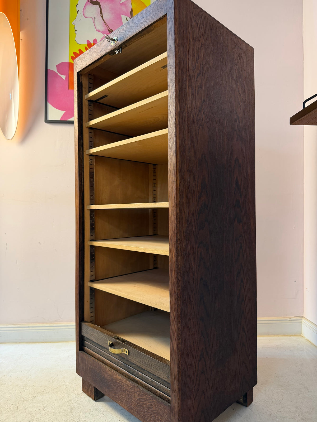 Rollladenschrank mit Messinggriff & Schloss von Soennecken