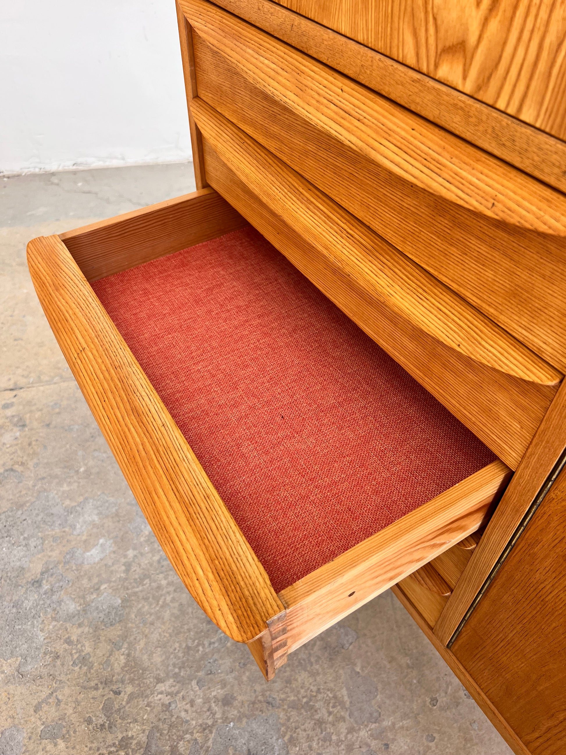 Highboard / Wohnzimmerschrank Typ 602/G Esche von Hellerau aus 1959