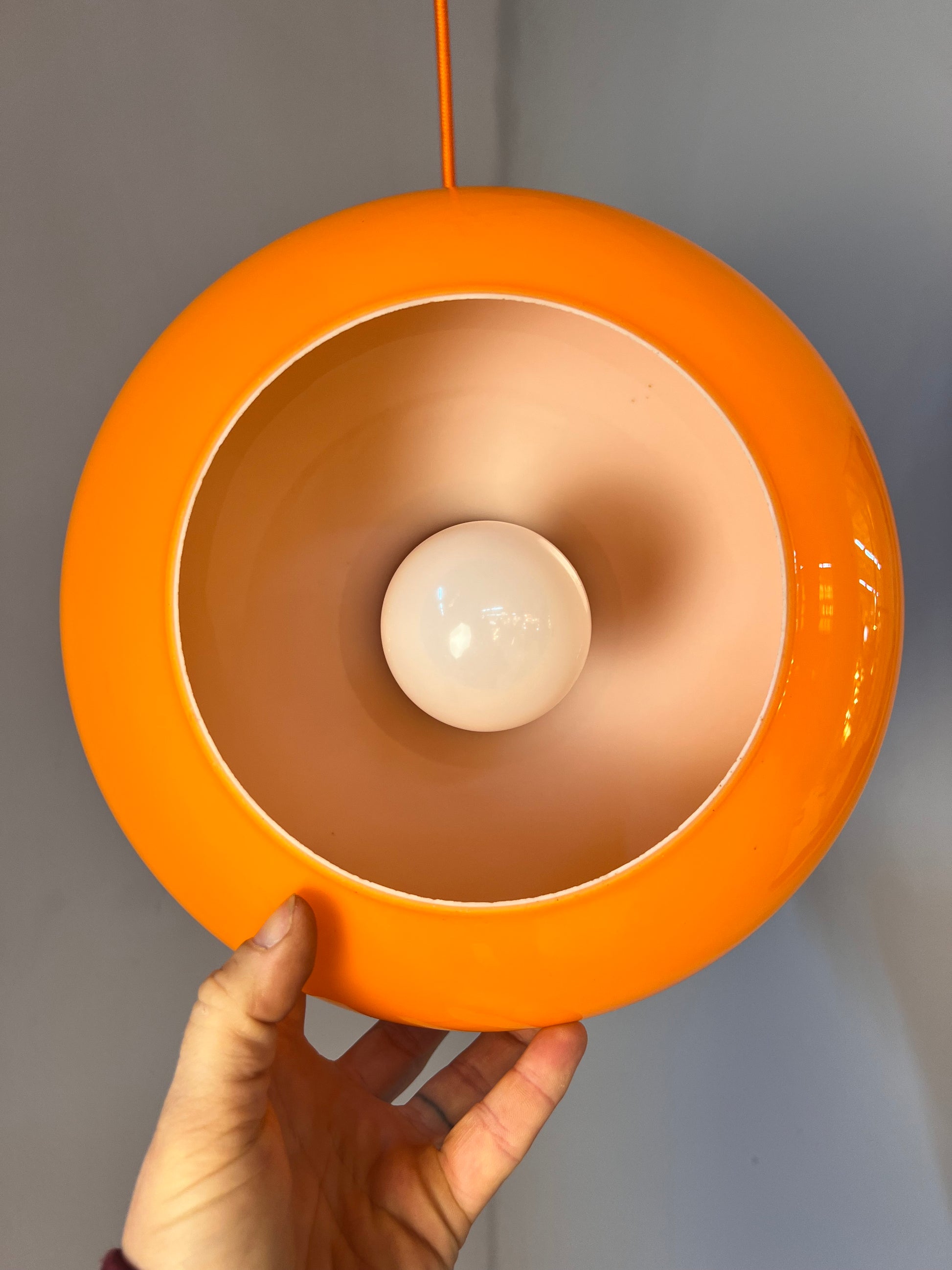 Hängelampe orange Glas von Peill & Putzler