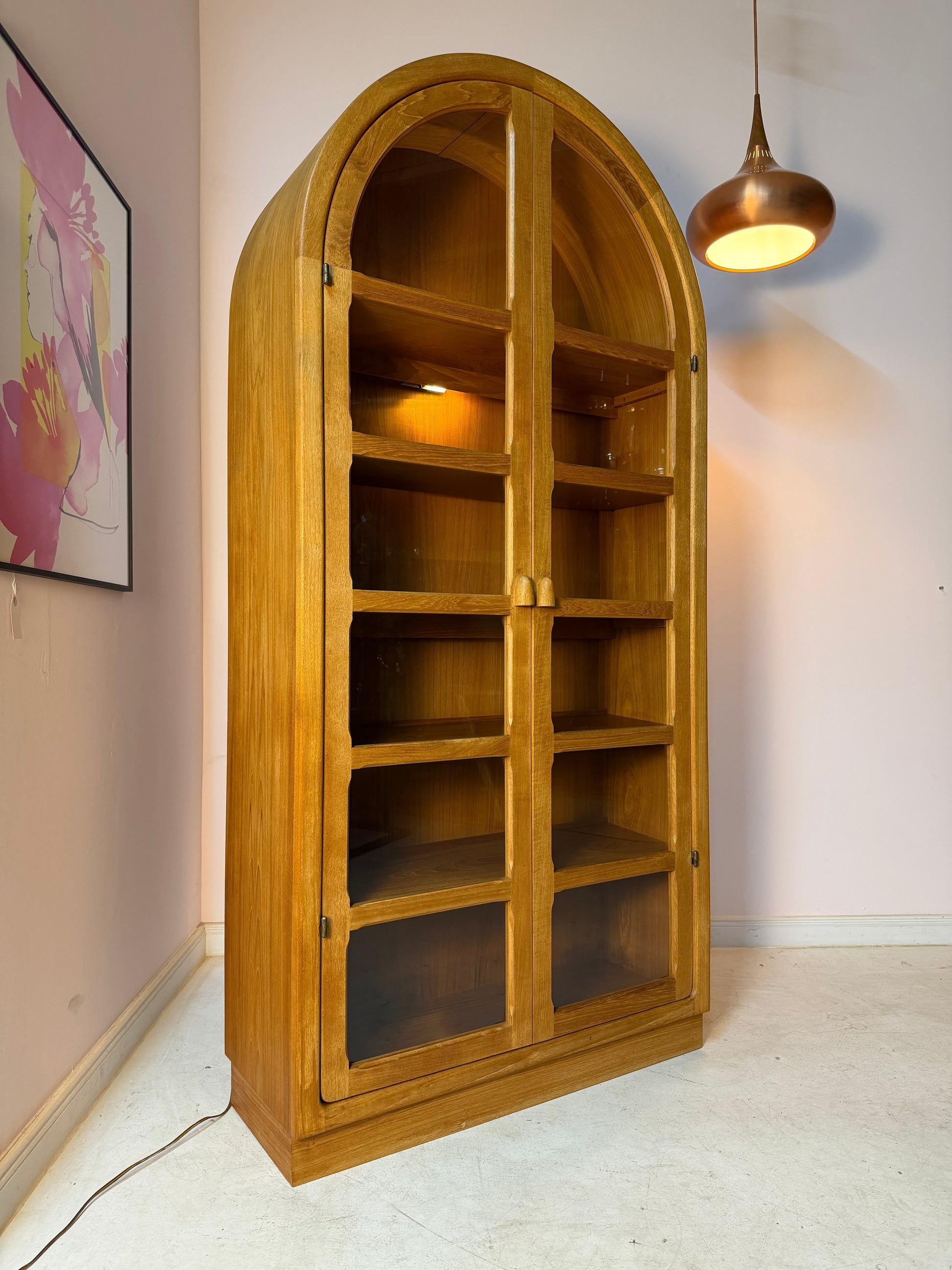Rundbogen Vitrine Teak von Dyrlund
