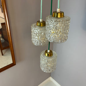 Hängelampe Glas Messing aus Dänemark