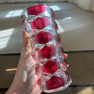 Set: 2 Vasen weinrot Glas von J.G. Durand für Luminarc