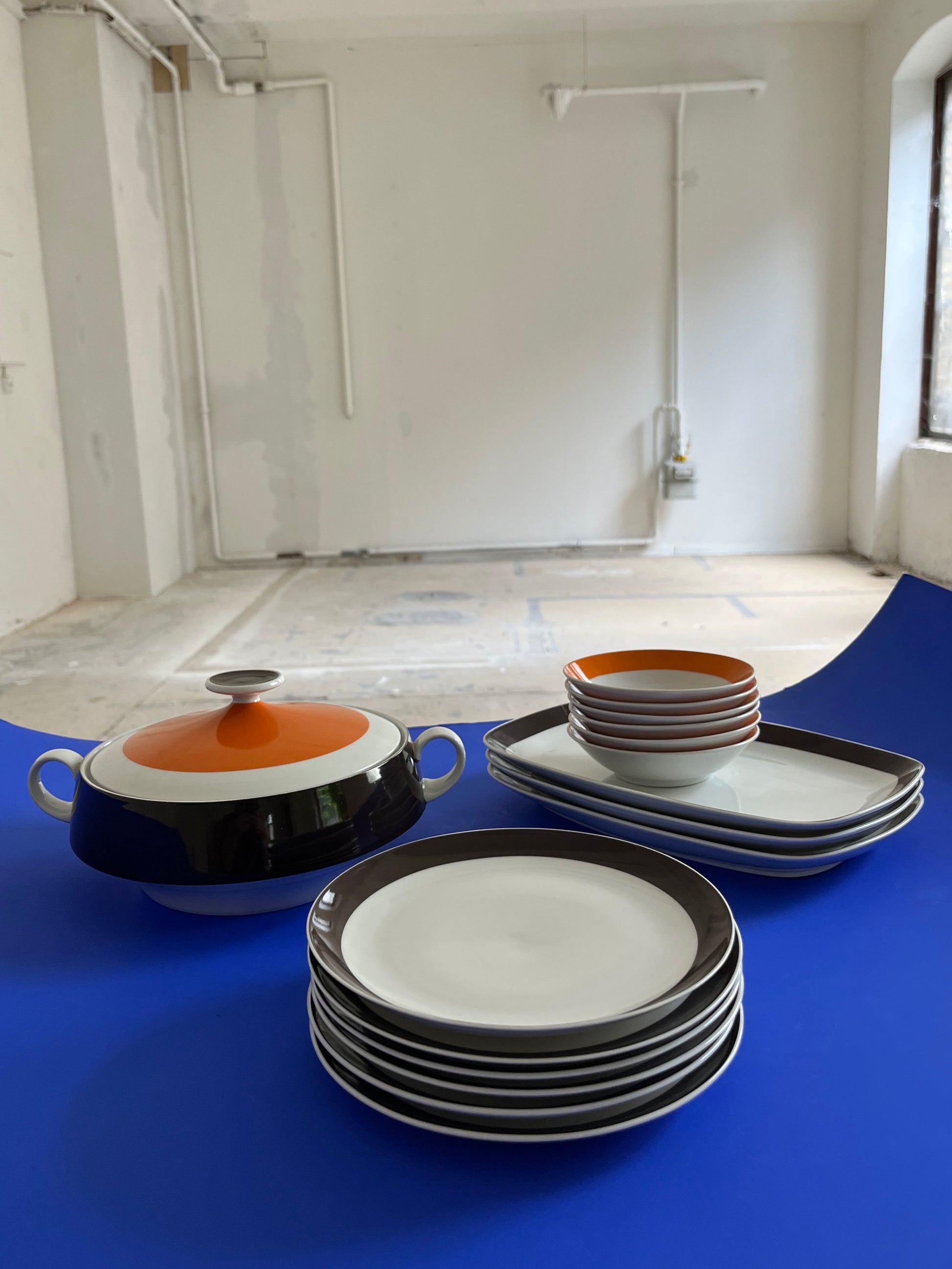 Porzellanservice orange braun von Eschenbach Bavaria